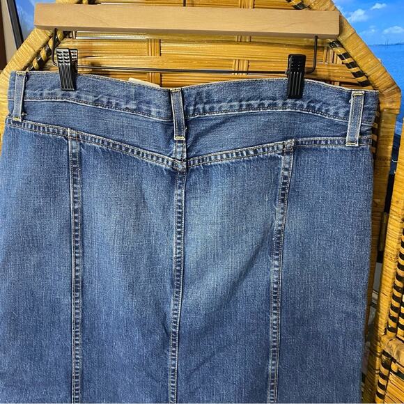 Vintage GAP Classic Blue Jean Skirt midi maxi bareback cotton flare modest 12 - Picture 5 of 8